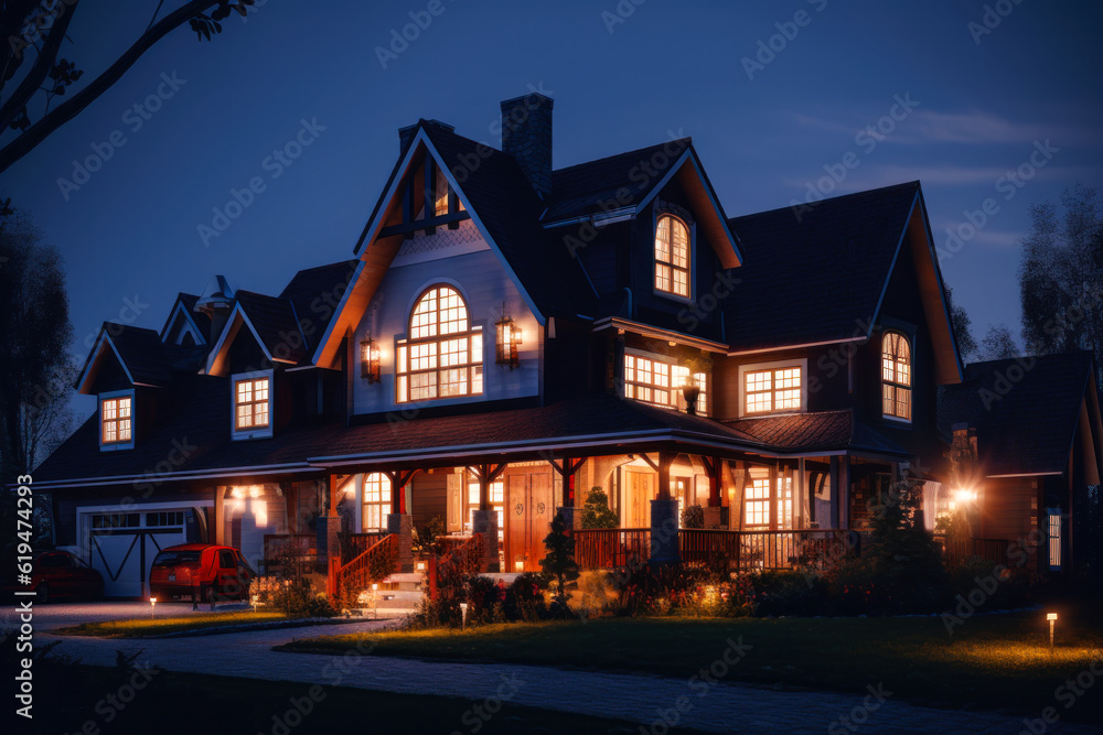 shining light in the windows and in the courtyard of a private house generative ai shining light in the windows and in the courtyard of a private house generative ai