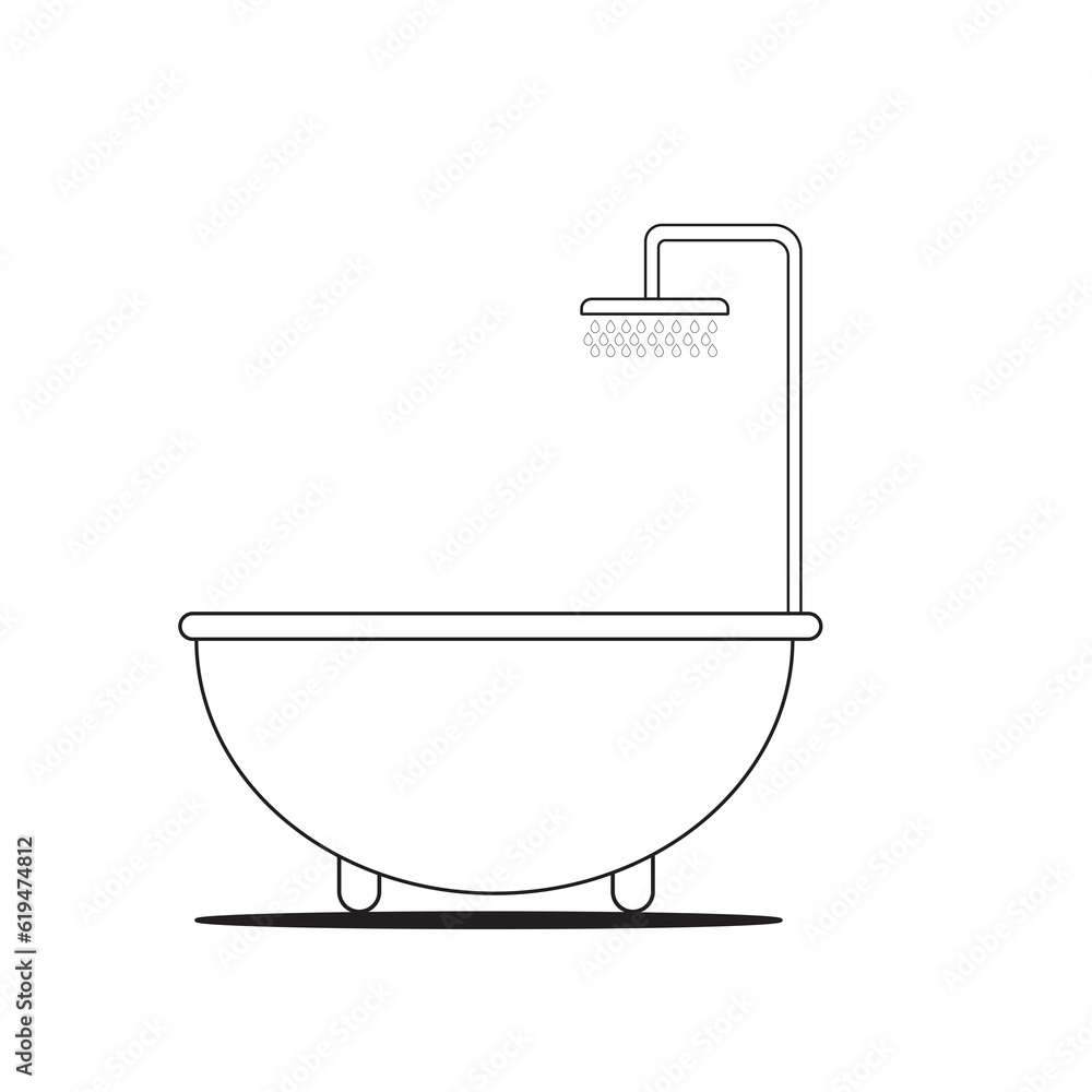 illustration of a bathroom with a shower illustration of a bathroom with a shower