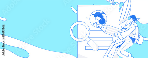 Job Interview People Flat Vector Concept Operation Hand Drawn Illustration
