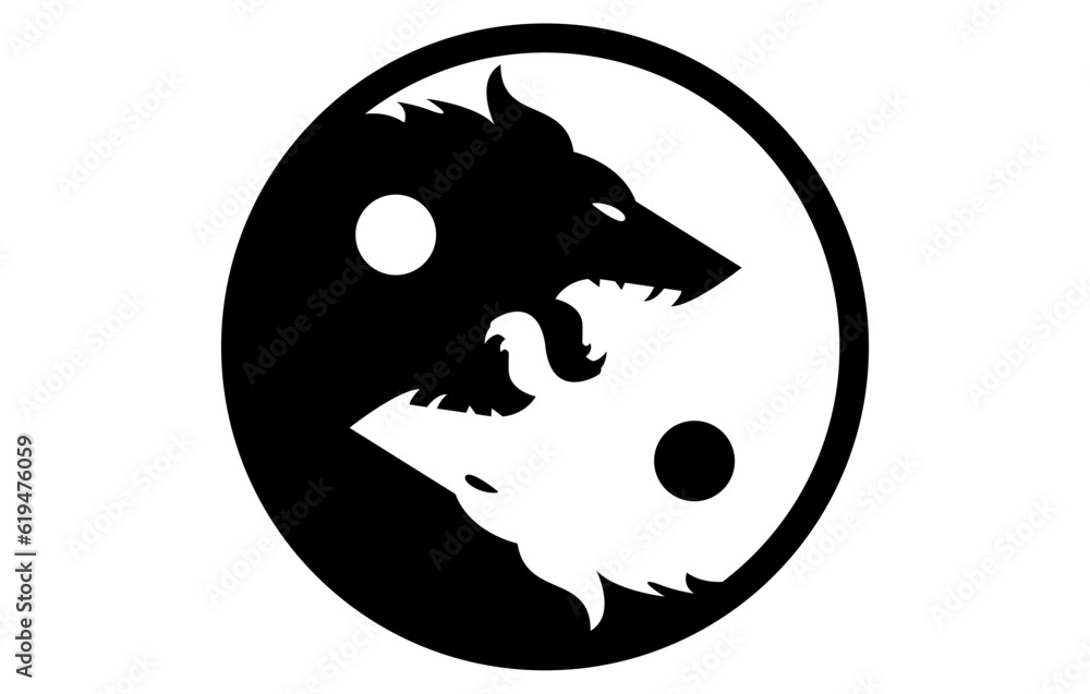 Wolf Yin Yang Howling At The Moon Dark And White Driver Car Sticker wolf-yin-yang-howling-at-the-moon-dark-and-white-driver-car-sticker