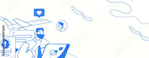 Job Interview People Flat Vector Concept Operation Hand Drawn Illustration
