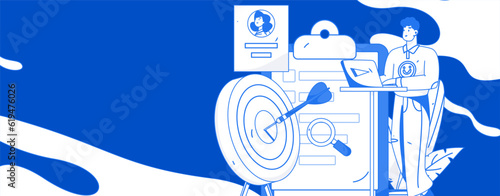 Job Interview People Flat Vector Concept Operation Hand Drawn Illustration
