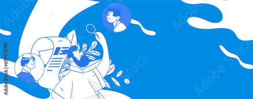 Job Interview People Flat Vector Concept Operation Hand Drawn Illustration
