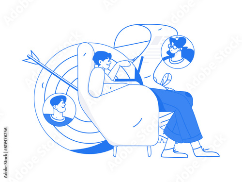 Job Interview People Flat Vector Concept Operation Hand Drawn Illustration
