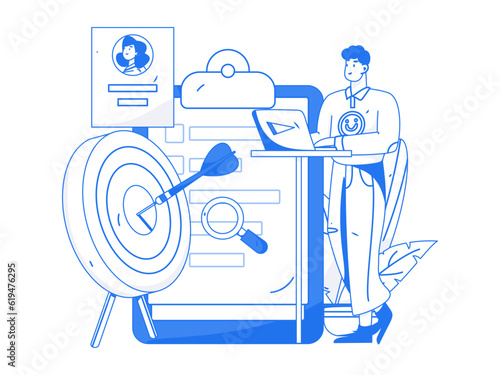 Job Interview People Flat Vector Concept Operation Hand Drawn Illustration
