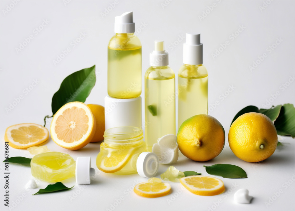 natural skincare lemon spa organic bottle lime treatment oil body. Generative AI. natural skincare lemon spa organic bottle lime treatment oil body. Generative AI.