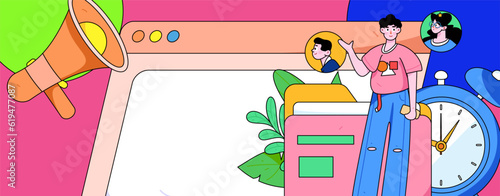 Job Interview People Flat Vector Concept Operation Hand Drawn Illustration
