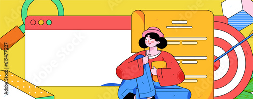 Job Interview People Flat Vector Concept Operation Hand Drawn Illustration
