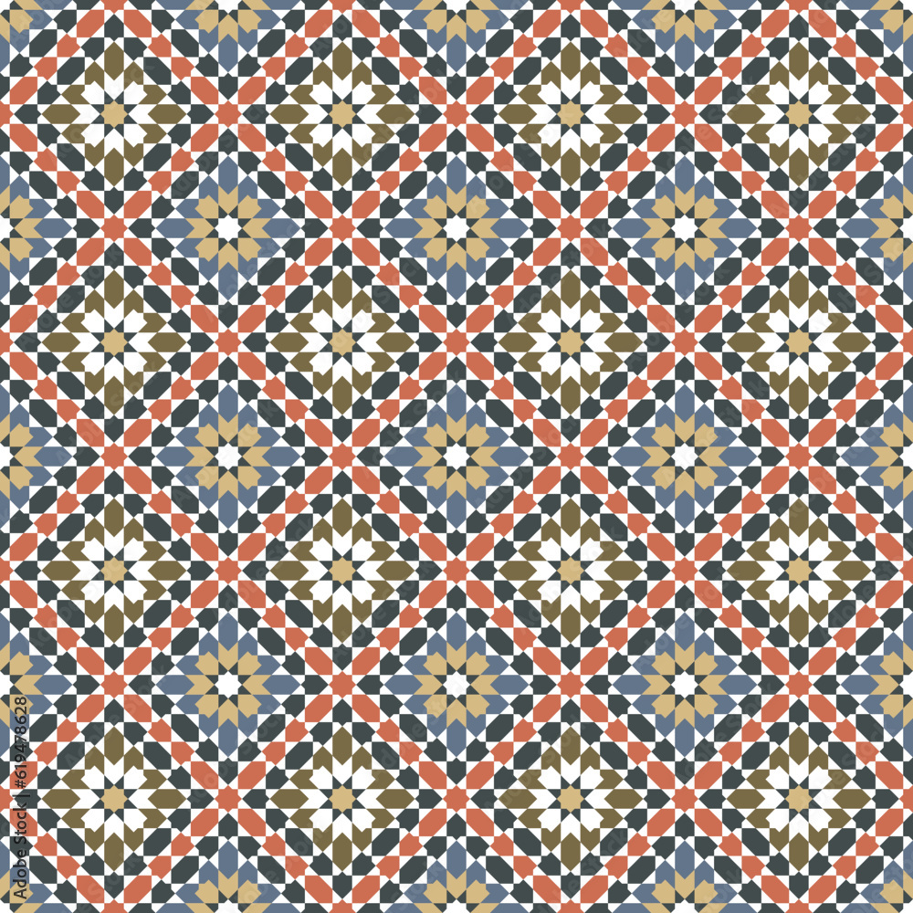 Seamless geometric pattern. Arabic style Zellij Seamless geometric pattern. Arabic style Zellij