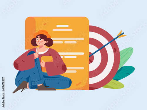 Job Interview People Flat Vector Concept Operation Hand Drawn Illustration
