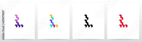 Different Colorful Boxes Letter Logo Design L