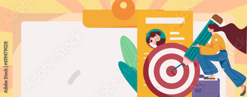 Job Interview People Flat Vector Concept Operation Hand Drawn Illustration
