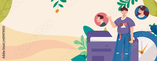 Job Interview People Flat Vector Concept Operation Hand Drawn Illustration
