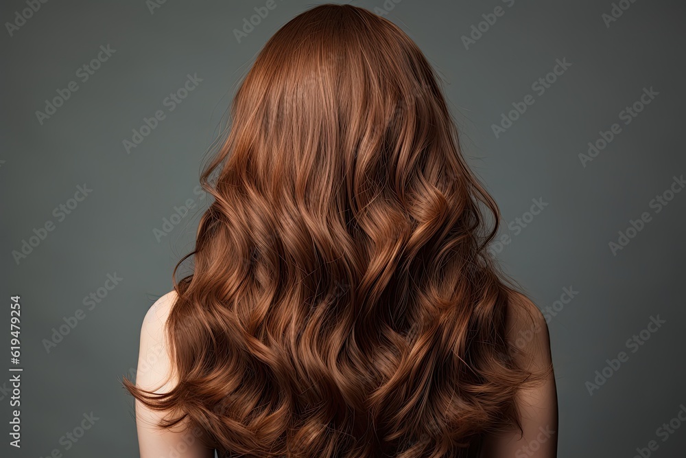Back View of Woman with Beautiful Brown Wavy Hair | Fashionable Hairstyle Back View of Woman with Beautiful Brown Wavy Hair | Fashionable Hairstyle