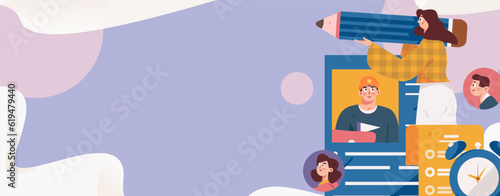 Job Interview People Flat Vector Concept Operation Hand Drawn Illustration
