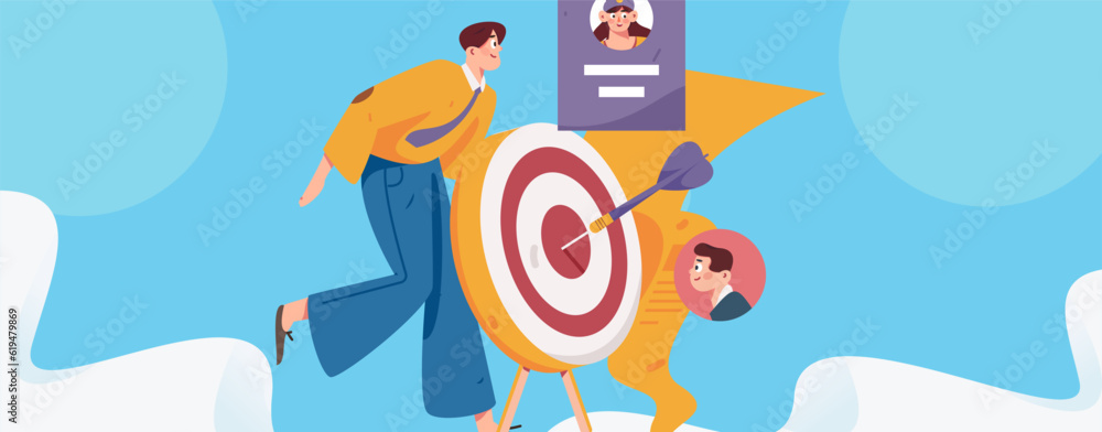 Job Interview People Flat Vector Concept Operation Hand Drawn Illustration
