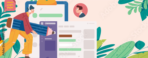 Job Interview People Flat Vector Concept Operation Hand Drawn Illustration
