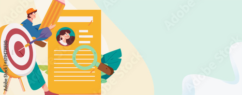 Job Interview People Flat Vector Concept Operation Hand Drawn Illustration
