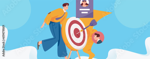Job Interview People Flat Vector Concept Operation Hand Drawn Illustration
