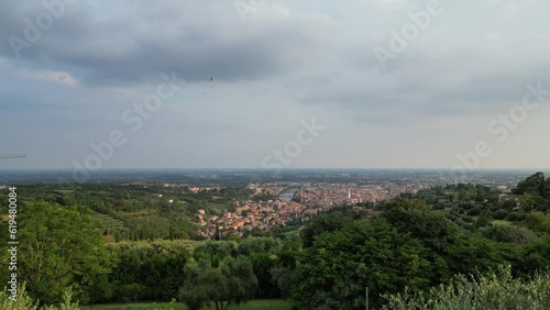 Verona city view from drone