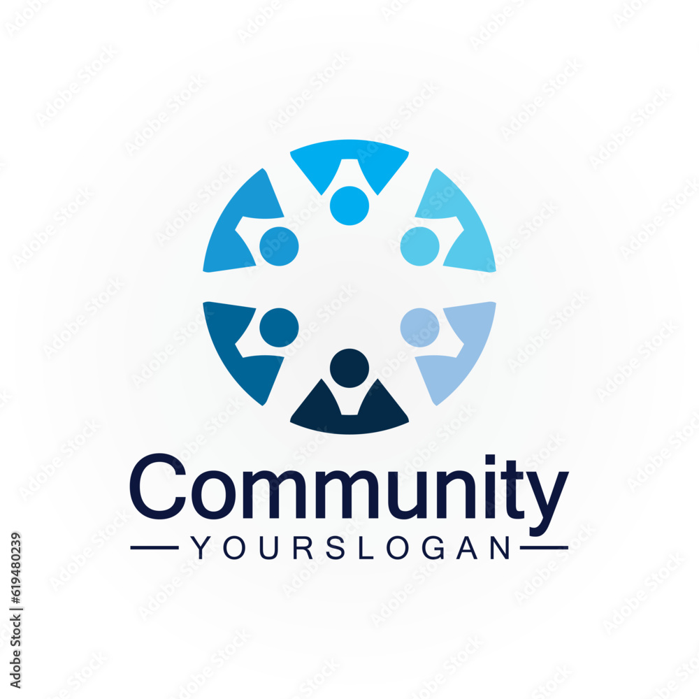 Obraz premium Community Logo Design Template for Teams or Groups.network and social icon design