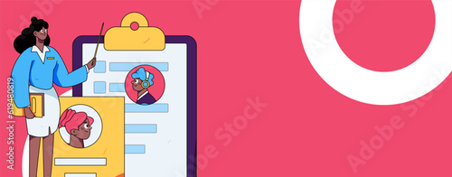 Job Interview People Flat Vector Concept Operation Hand Drawn Illustration
