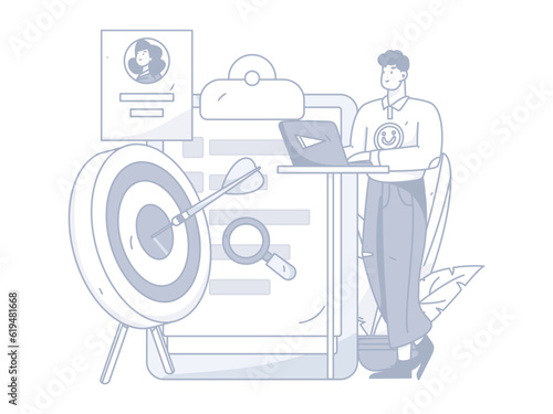 Job Interview People Flat Vector Concept Operation Hand Drawn Illustration
