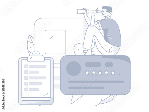 Job Interview People Flat Vector Concept Operation Hand Drawn Illustration

