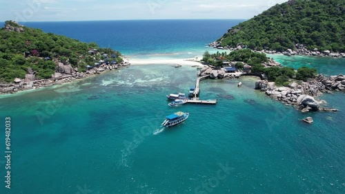 Aerial view of Koh Nang Yuan island in koh Tao, Thailand