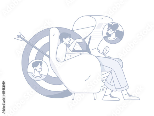 Job Interview People Flat Vector Concept Operation Hand Drawn Illustration
