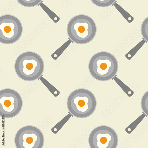 fried egg seamless pattern vector illustration