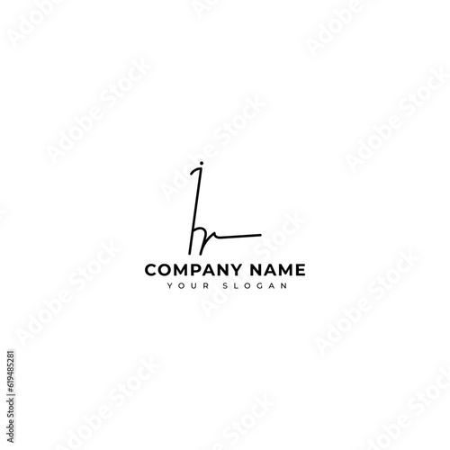 Ir Initial signature logo vector design © galord