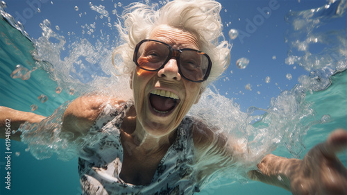 Elderly women swimming to protect the macular degeneration invigorate the brain