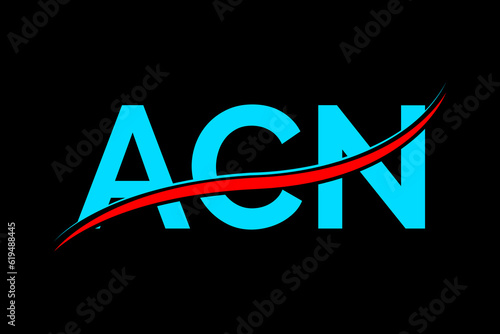 ACN logo. ACN latter logo with double line. ACN latter. ACN logo for technology, business and real estate brand