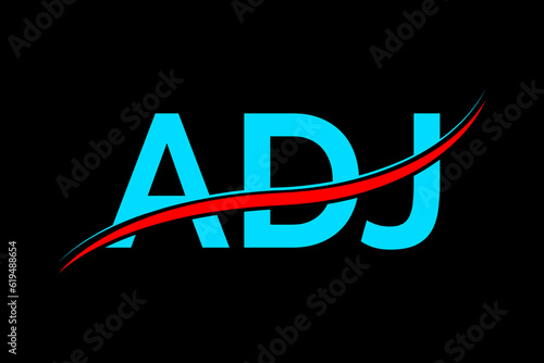 ADJ logo. ADJ latter logo with double line. ADJ latter. ADJ logo for technology, business and real estate brand photo