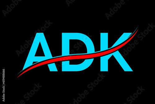 ADK logo. ADK latter logo with double line. ADK latter. ADK logo for technology, business and real estate brand