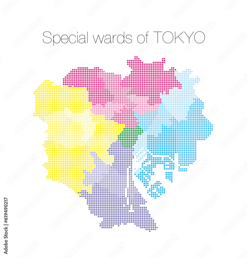 東京都の地図 23区 東京都区部 エリア分け TOKIO map