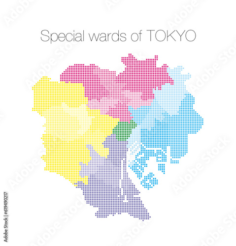 東京都の地図 23区 東京都区部 エリア分け TOKIO map