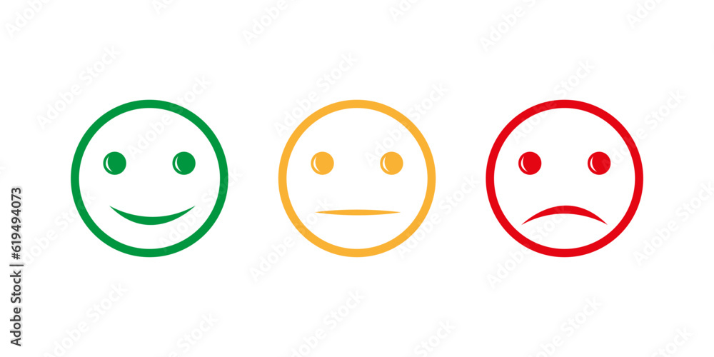 Vector Set of Emoticons. Sad and Happy Mood Icons. Vote Scale Symbol Set. Vector Set of Emoticons. Sad and Happy Mood Icons. Vote Scale Symbol Set.