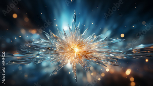 fireworks in the night sky  abstract gemstone whit shiny parts  generative ai
