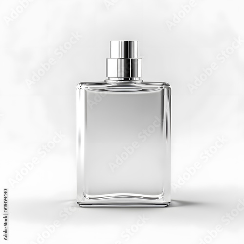 transparent glass square bottle of cologne 