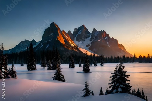 sunrise in the mountains generated ai © AD Collections