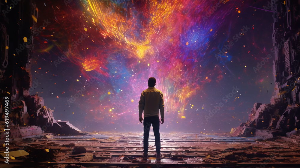 person in the night, woman in another universe, generative ai person in the night, woman in another universe, generative ai