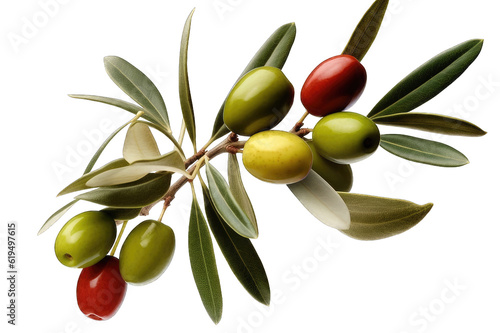 Wallpaper Mural Olive branch with green olives isolated on transparent background Torontodigital.ca