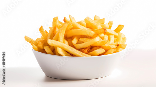 Delicious french fries on a white background
