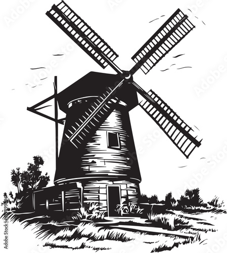 Windmill Mill Grains Cereal Rustic Rural