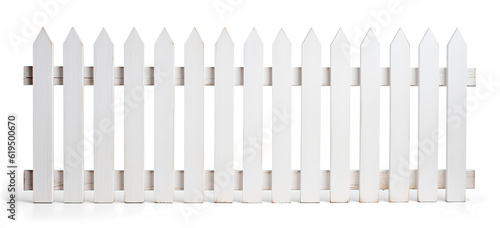 Fotografie, Obraz new white painted wooden fence on transparent background, png