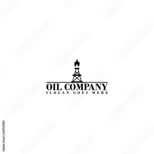 Oil rig logo template icon isolated on white background. Gas tower logo