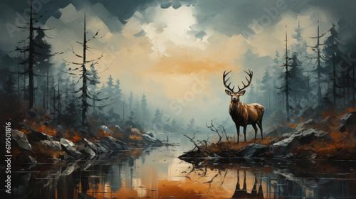 deer in the forest, generative ai © TheGoldTiger