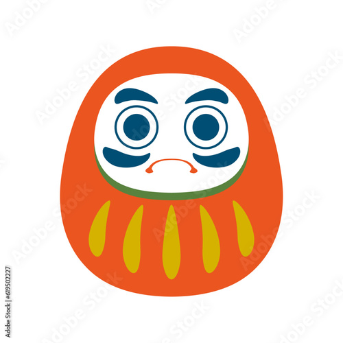 赤い達磨のシンプルなベクターイラスト